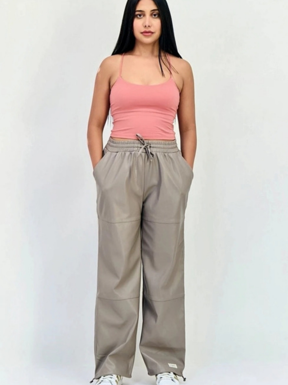 Women's Wide Leg Jogger Pants in Gray